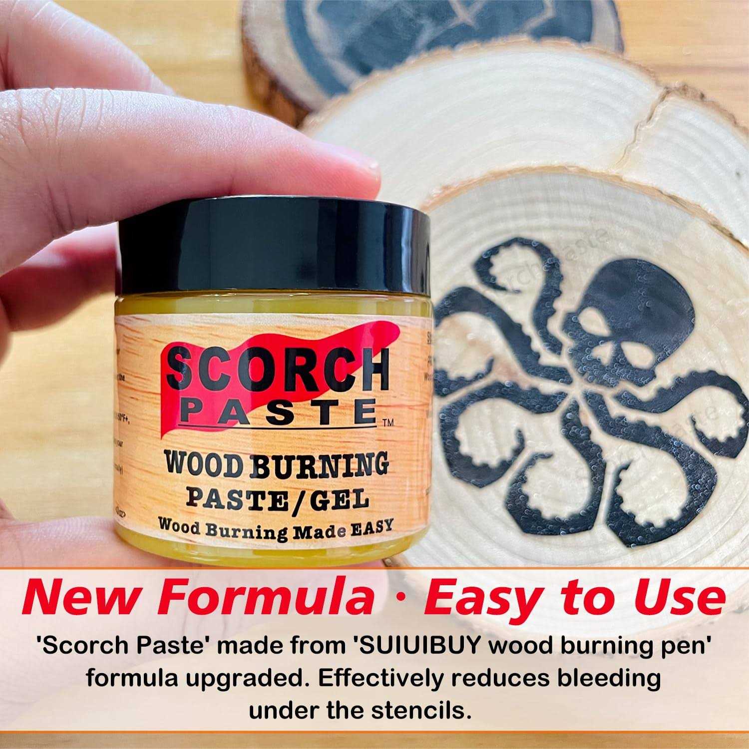 Scorch Paste Wood Burning Paste Wood Burning Gel for Crafting & Stencil - Image 2
