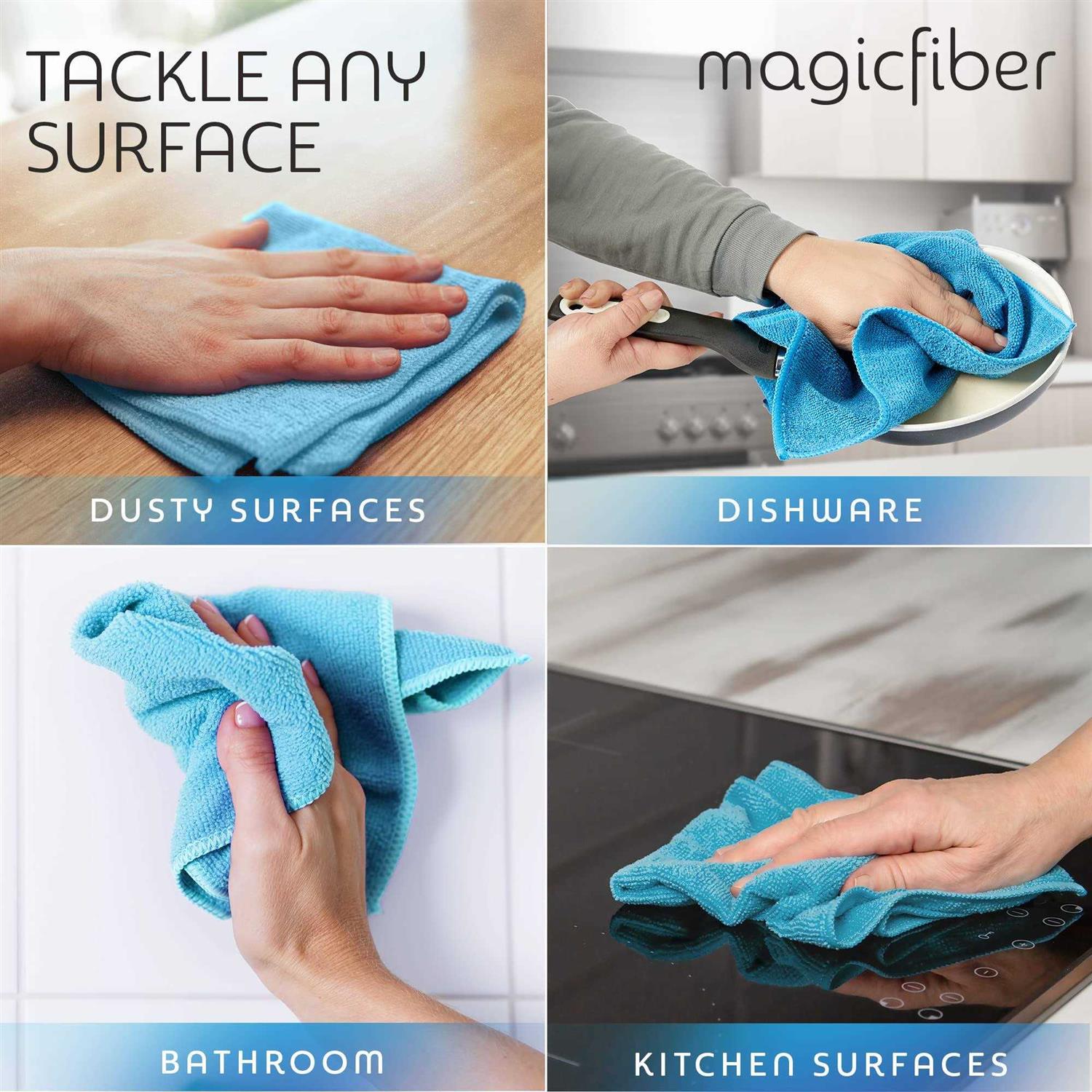 Magicfiber Microfiber Cleaning Cloth Thick Soft & Ultra Absorbent Reusable Microfiber Towel - Image 2