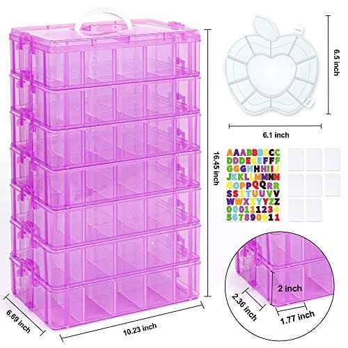 INSCRAFT 7 Layers Stackable Storage Container 70 Adjustable Compartments - Image 5