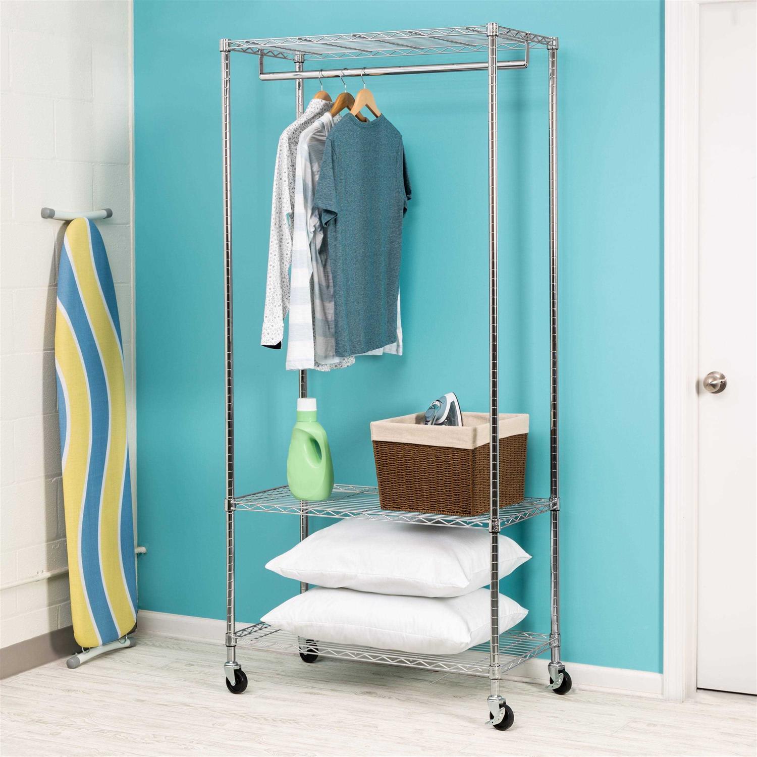 Honey Can Do 3 Shelf Deluxe Garment Rack - Image 5