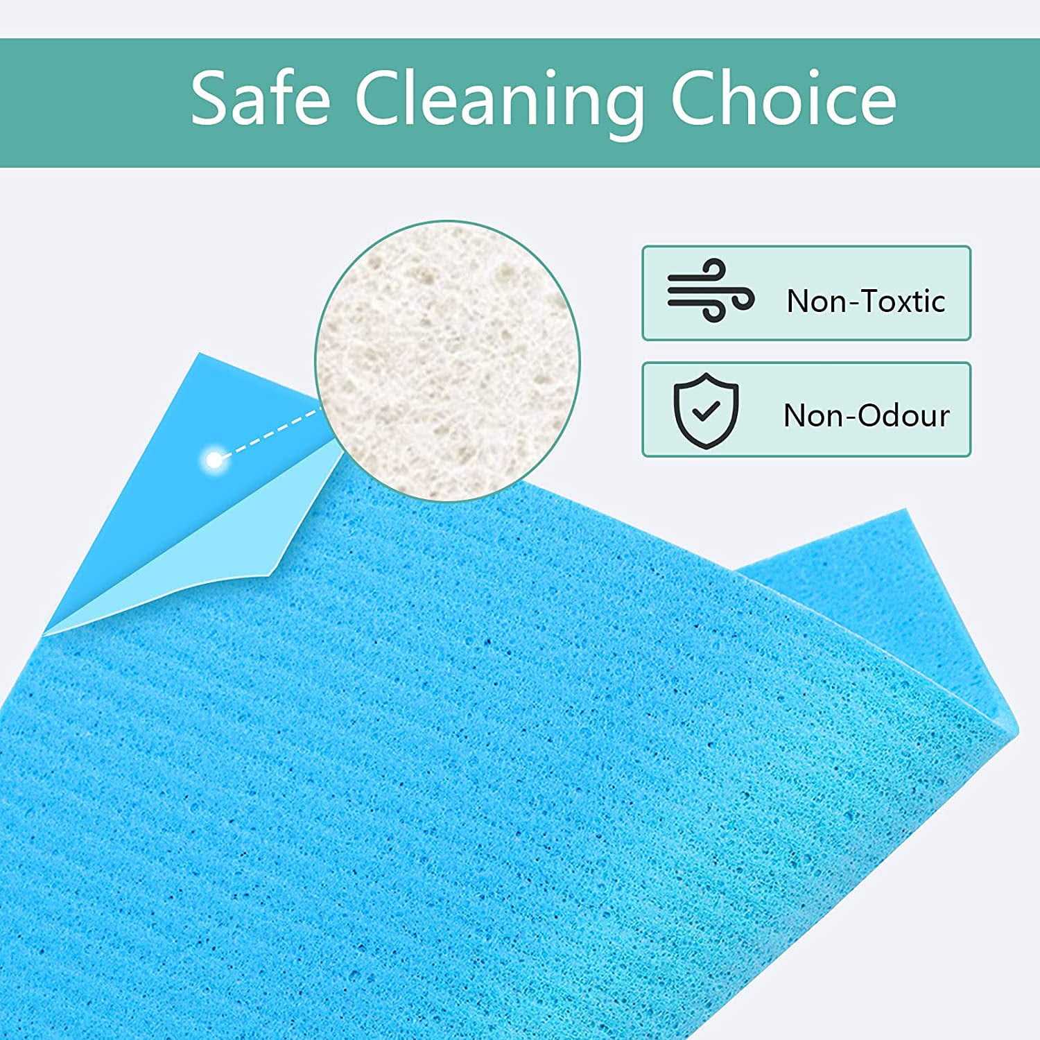 Homexcel Swedish Sponge Dish Cloth,12 Pack Reusable,Abosorbent Hand Towels,Sponge Cloth for Kitchen,Bathroom and Cleanin - Image 5