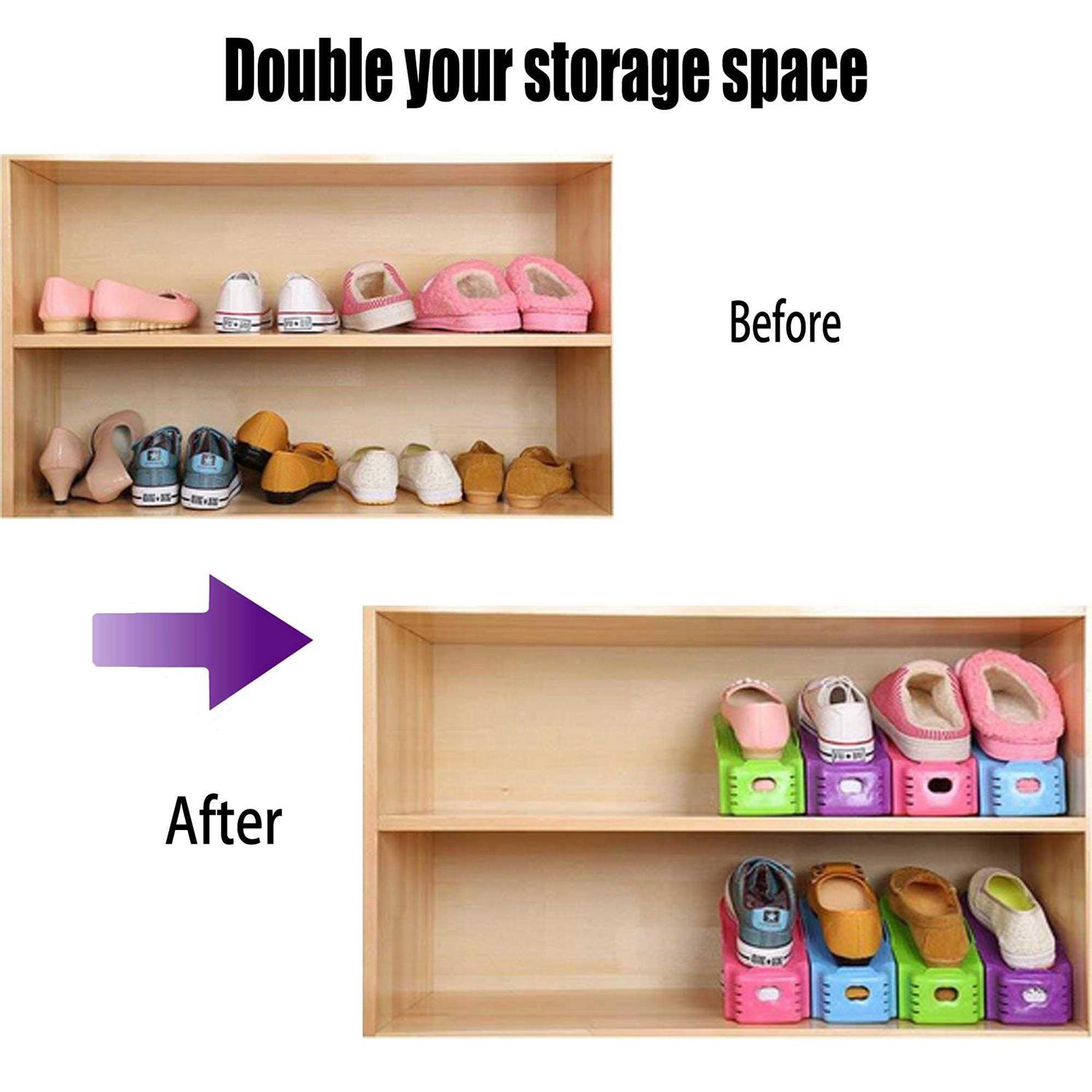 Risetex Shoe Slots Organizer 24 Pack Shoe Stackers for a Pair of Shoe - Image 2