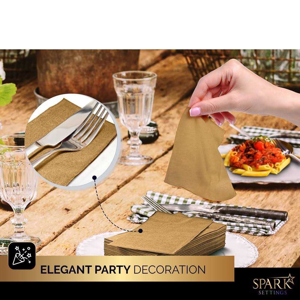 Dinner Napkins Disposable Guest Towels Beverage Napkins Soft and Absorbent Paper Napkins Dinner Size for Party - Image 3