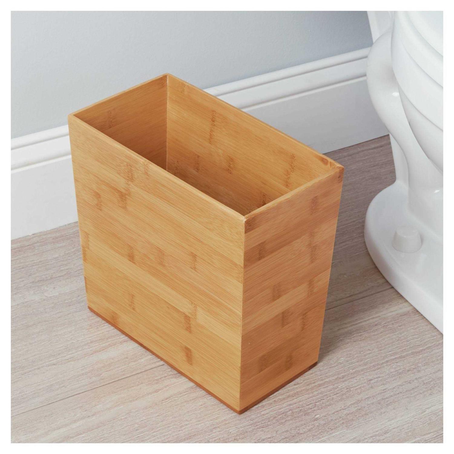 iDesign Formbu Bamboo Rectangular Waste Basket - Image 4