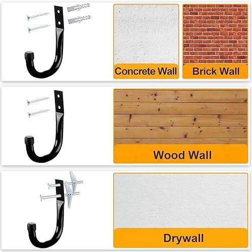 Kurui Heavy Duty Garage Hooks for Hanging 6pcs Large Garage Storage Hooks for Extension Cord Tool Cable - Image 3