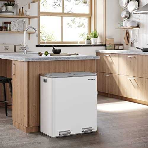 SONGMICS Dual Step Trash Can 2 x 30L Recycle Bin - Image 3