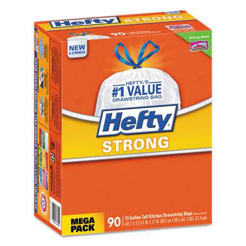 Hefty Strong 13 Tall Kitchen Drawstring Bags - Image 3