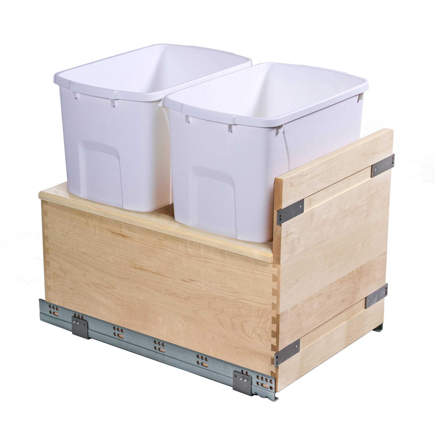 Meadow Lane 14-7/8 in. W x 19-1/4 in. H x 21 in. D Double 35 qt Pull Out Bottom Mount Waste Container - Image 4
