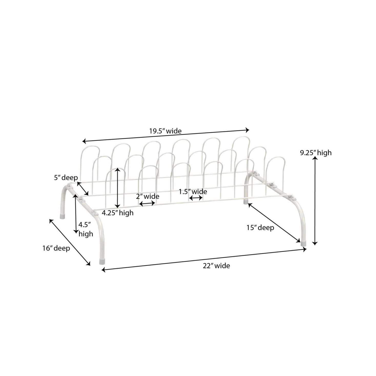 Household Essentials 9-Pair Wire Shoe Rack - Image 4