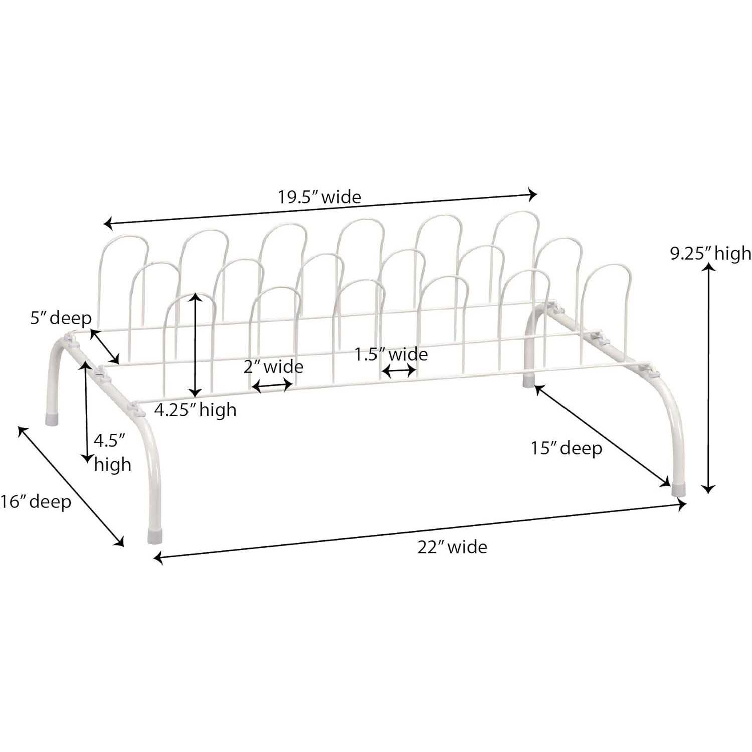 Household Essentials 9-Pair Wire Shoe Rack - Image 5