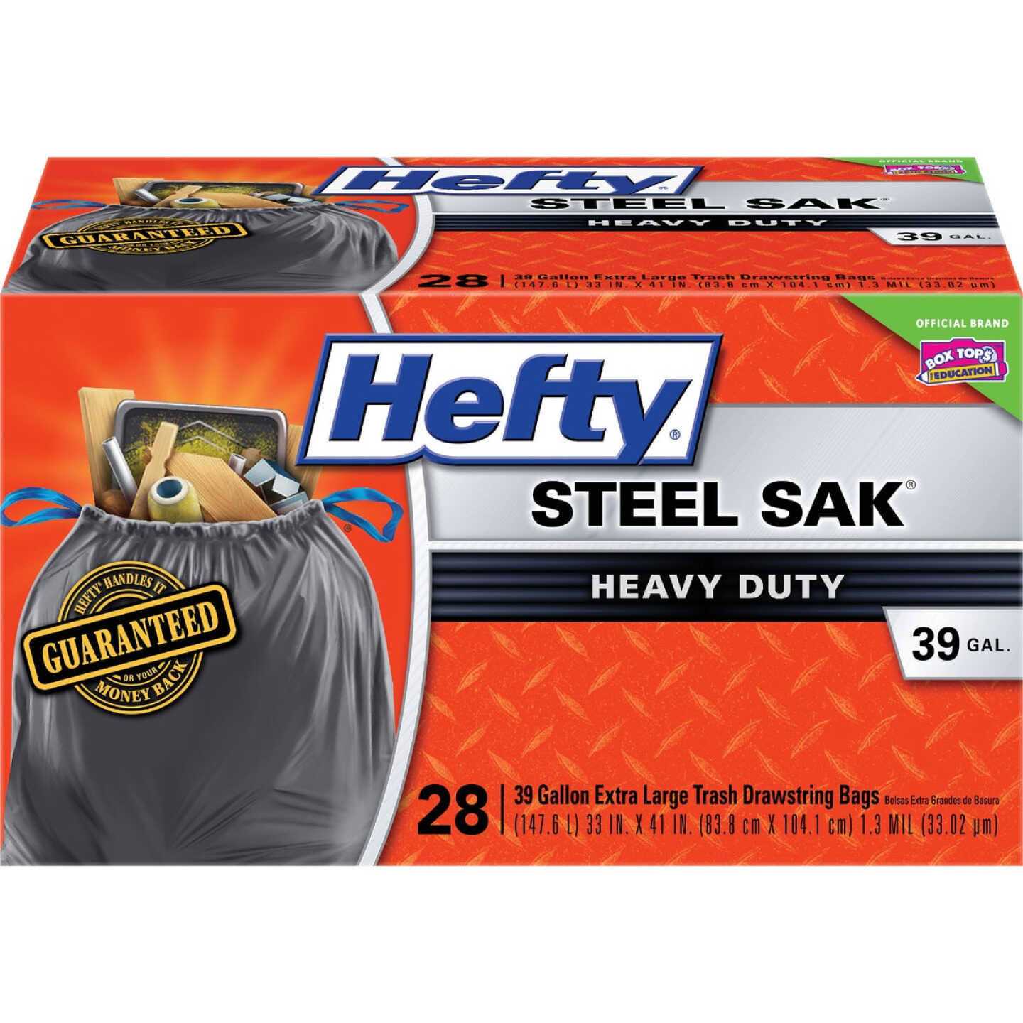 Hefty Steel Sak 39 Gal. Heavy Duty Black Trash Bag - Image 5