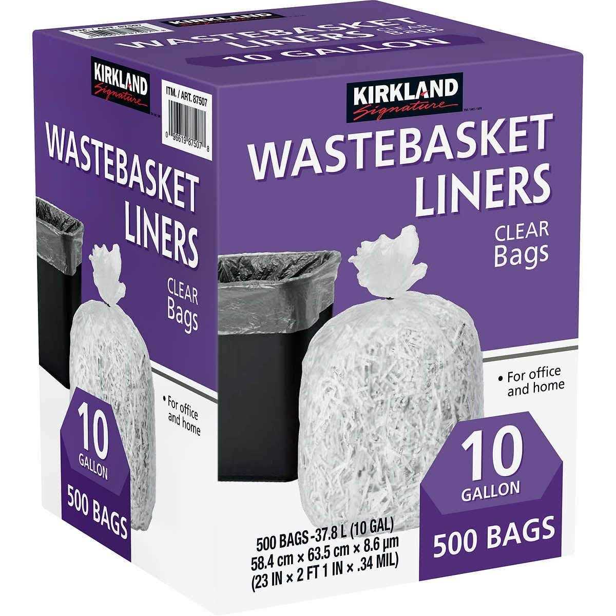 Kirkland Signature 10 Gallon Wastebasket Liners