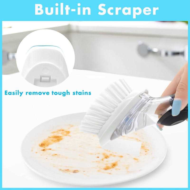 Dish Brush Refill 4 Pack Soap Dispensing Dish Brush Refills Dish Brush Replacement Head for OXO Dish Brush - Image 3