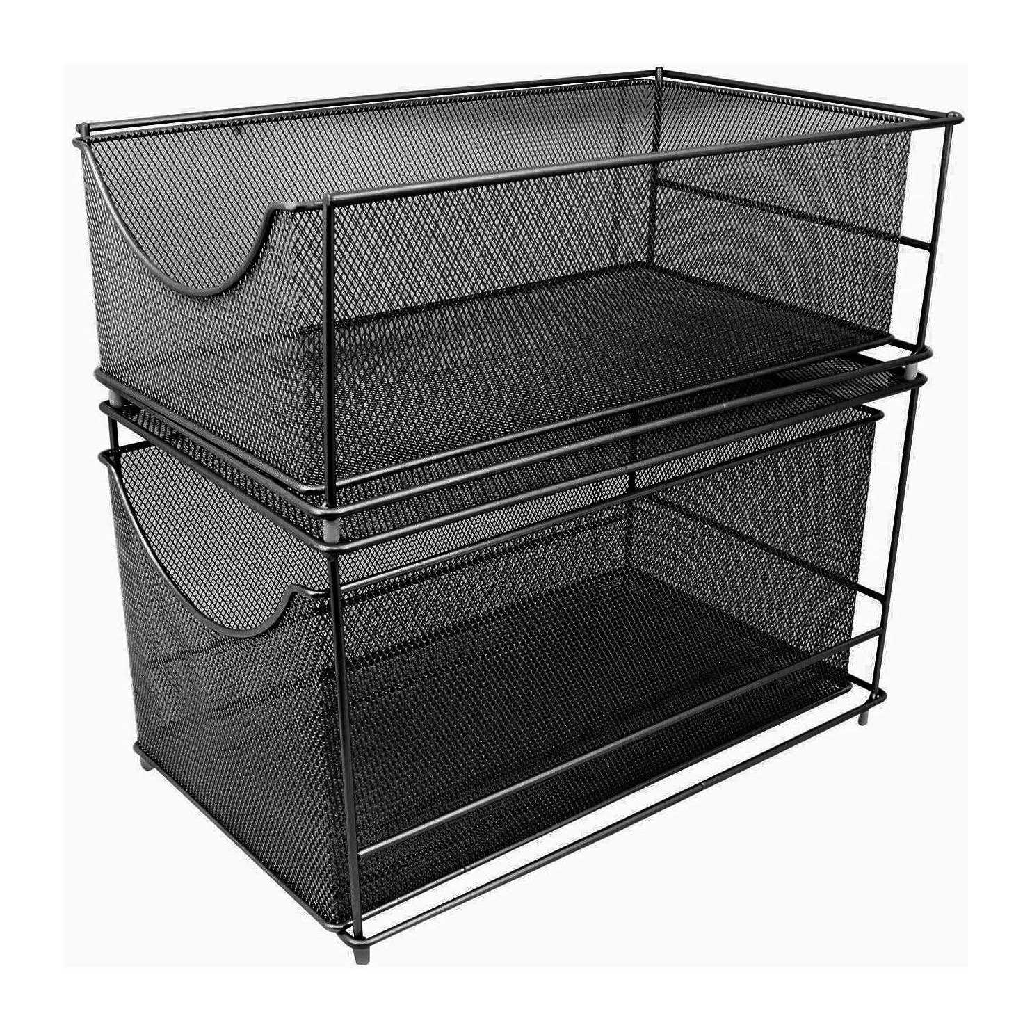 Sorbus 2 Tier Pull Out Cabinet Organizer - Image 2