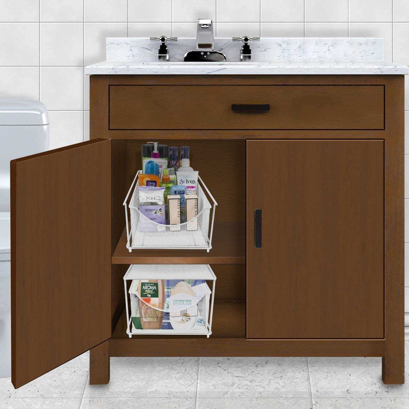 Sorbus 2 Tier Pull Out Cabinet Organizer - Image 3