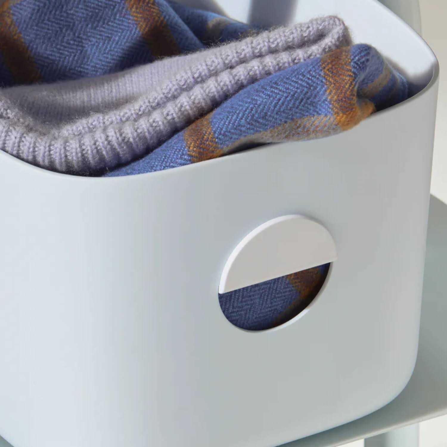 Open Spaces Storage Bin Set 2 Durable Hard Plastic Bins, 2 Wood or Plastic Lids - Image 4