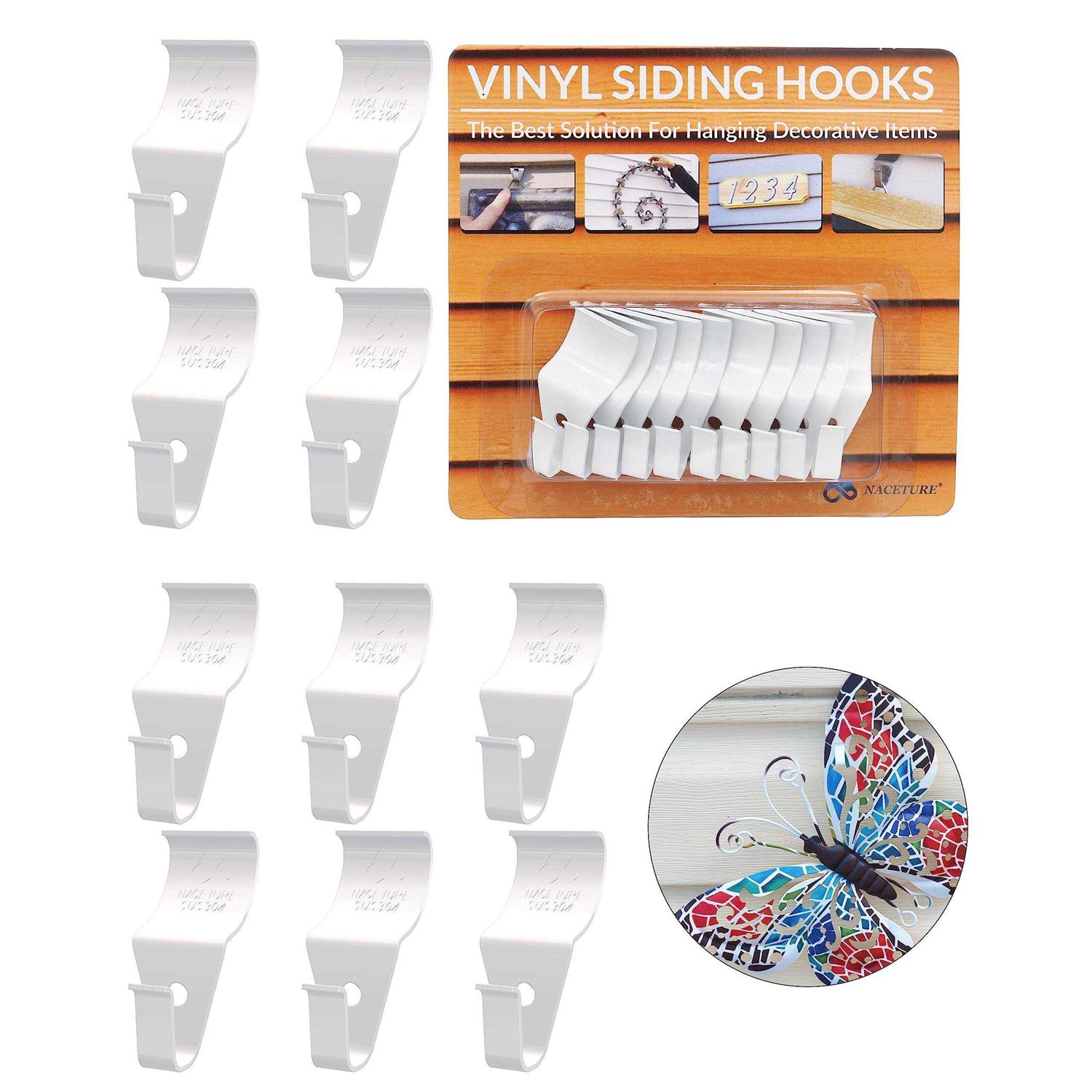 Naceture Vinyl Siding Hooks for Hanging No Damage on Your Vinyl Siding wall