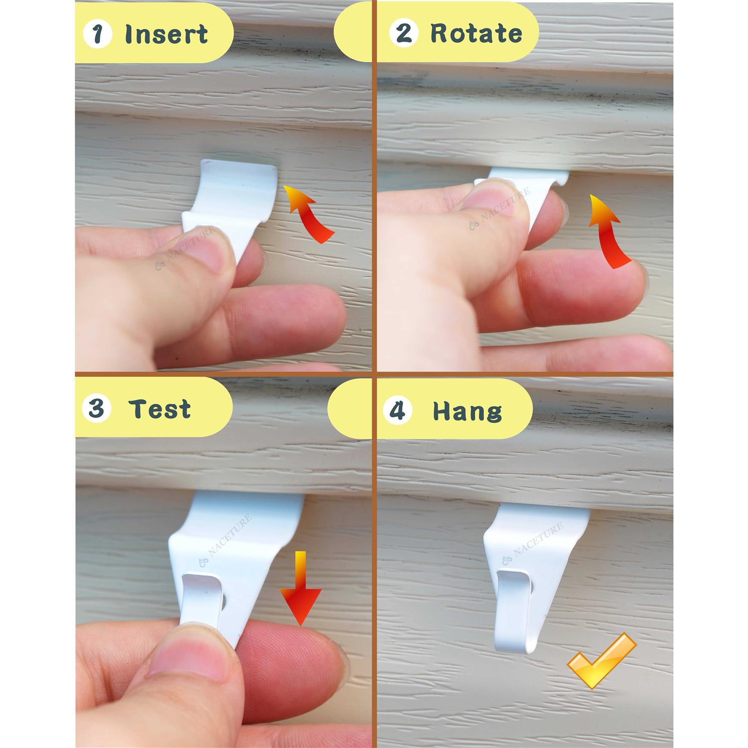 Naceture Vinyl Siding Hooks for Hanging No Damage on Your Vinyl Siding wall - Image 2