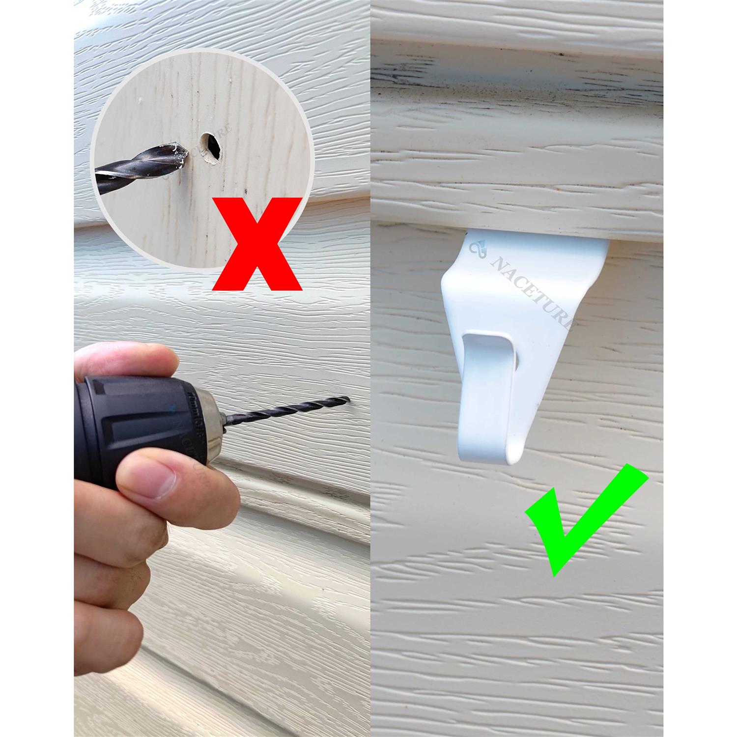 Naceture Vinyl Siding Hooks for Hanging No Damage on Your Vinyl Siding wall - Image 3