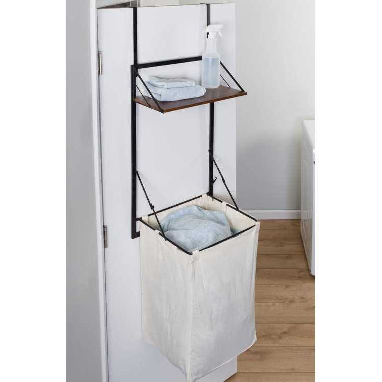 Honey-Can-Do Wall Mounted Hamper with Wood Shelf - Image 4