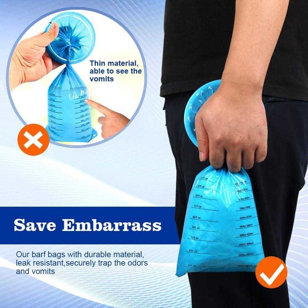 KOCOVIMI Vomit Bags Disposable,12 Pack Original Authentic Barf Bags Disposable for Adults,Kids,Easy to Use Throw Up Bags Disposable,Super Effective - Image 2