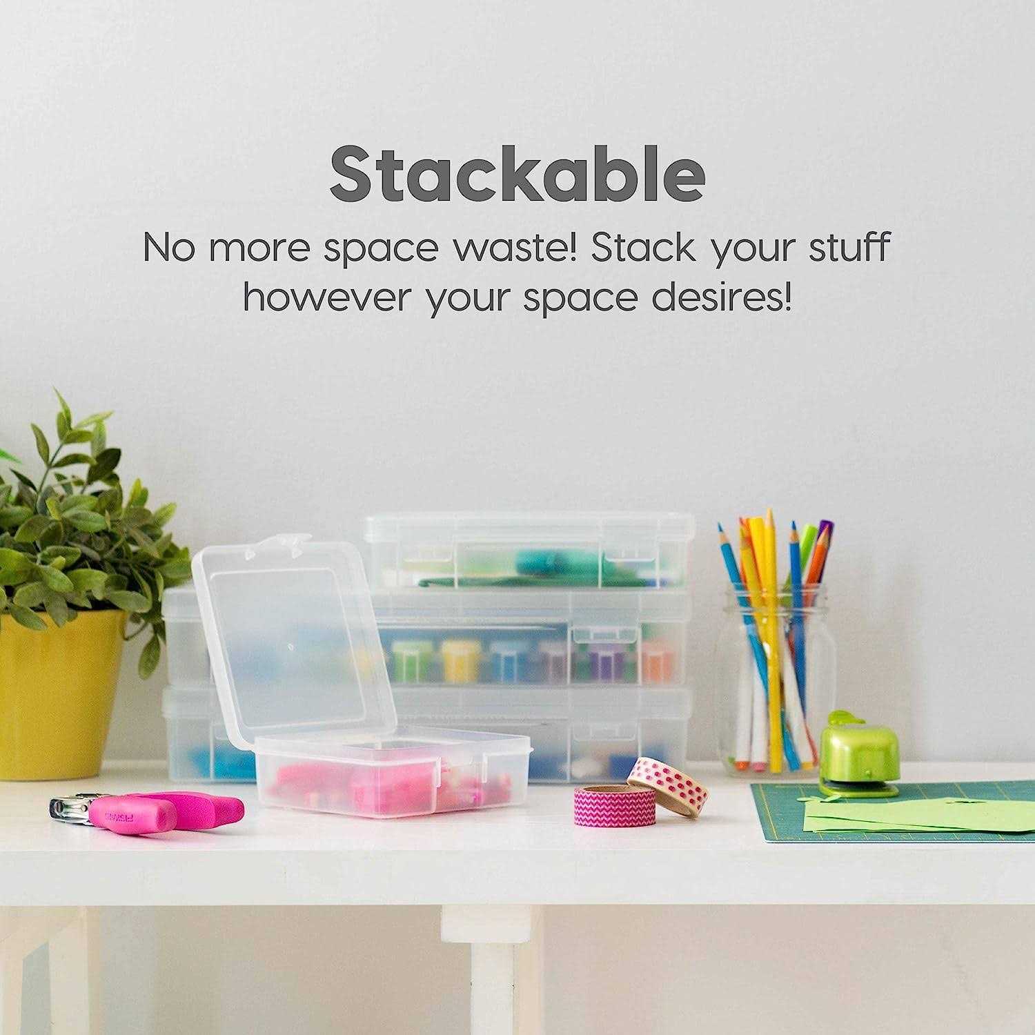 Iris USA 10Pack Small Plastic Hobby Art Craft Supply Organizer Storage Containers with Latching Lid - Image 4