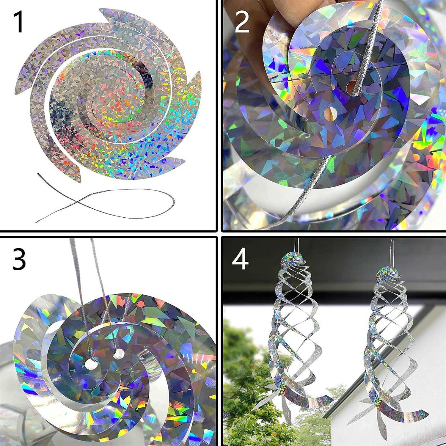 Sfcddtlg Bird Spiral Reflectors-15.8 Inch Hanging Reflective Device Birds - Image 2