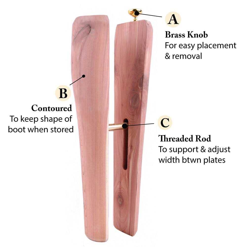 FootFitter Cedar Boot Shaft Shapers Boot Tree Shaft Inserts for Men & Women - Image 3