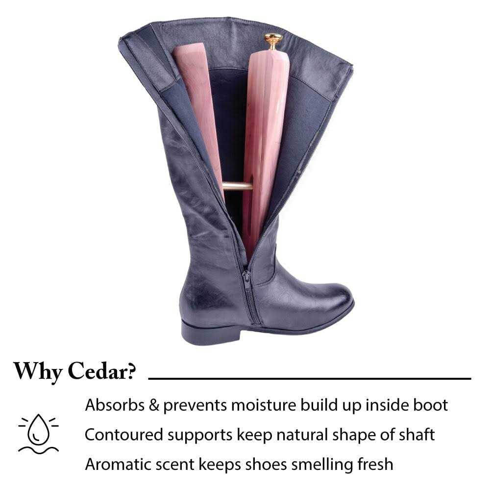 FootFitter Cedar Boot Shaft Shapers Boot Tree Shaft Inserts for Men & Women - Image 4