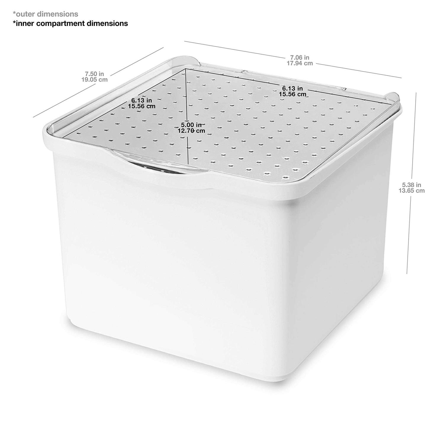 Madesmart Medium Stacking Bin with Lid Clear/White - Image 5