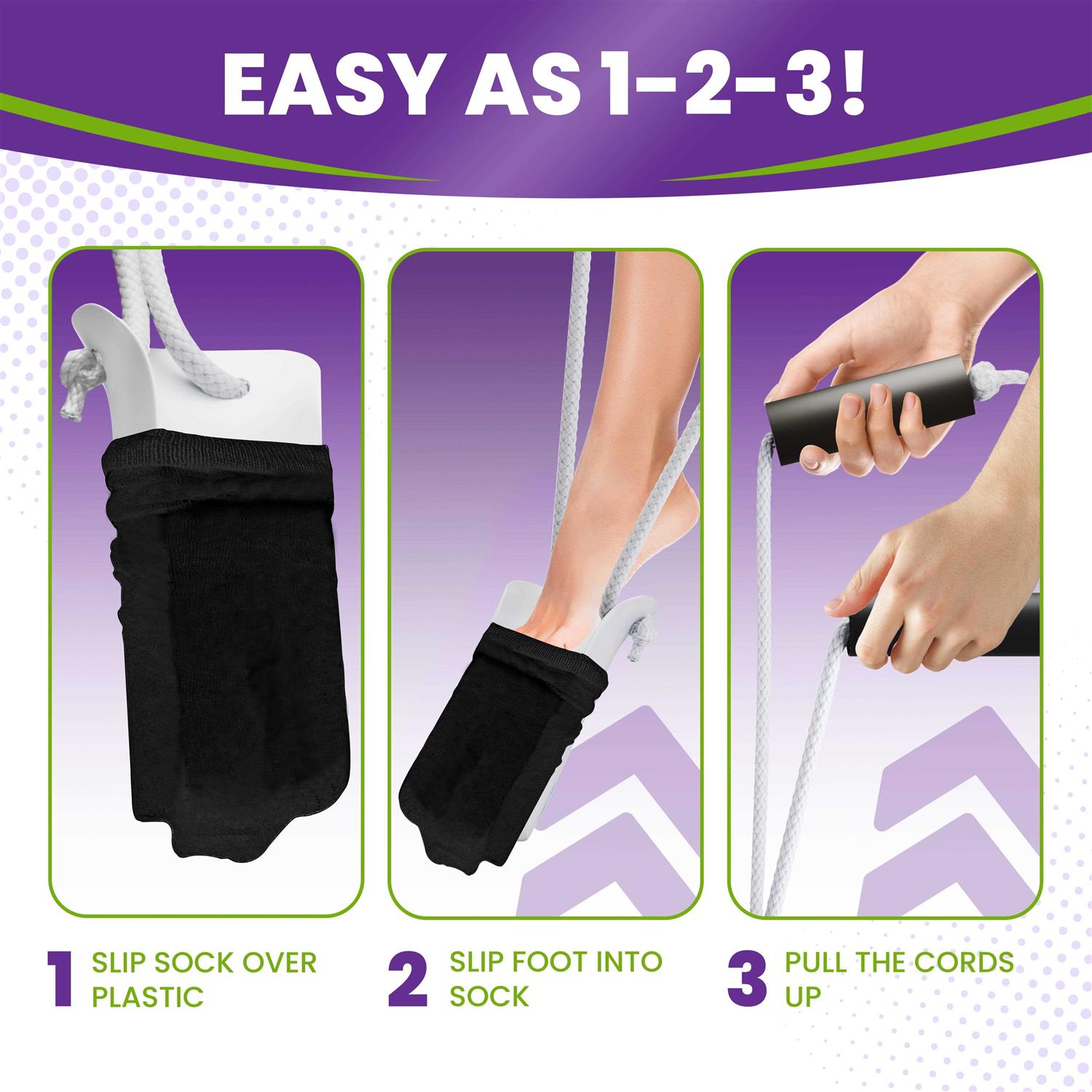 Mars Wellness Deluxe Molded Sock Aid Donner Foam Grip Handles - Image 2