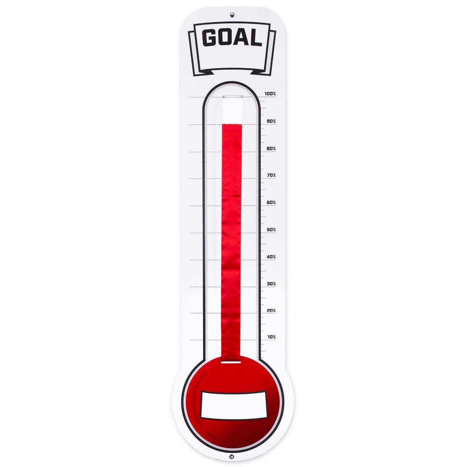Fundraising Thermometer Chart Goal Tracker Dry Erase Goal Setting Wall Mounted Thermometer