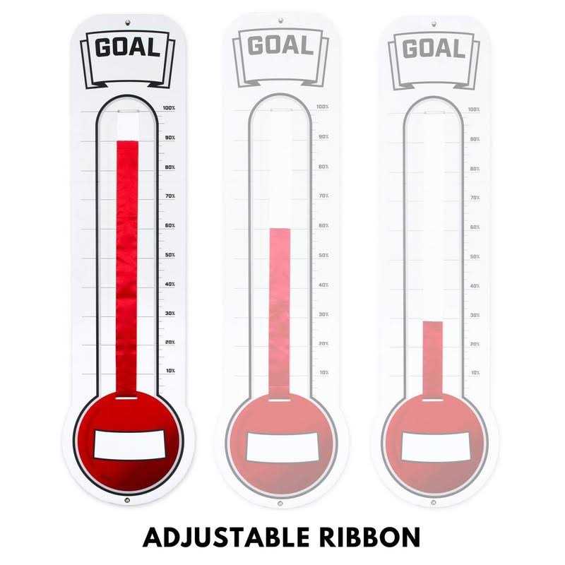 Fundraising Thermometer Chart Goal Tracker Dry Erase Goal Setting Wall Mounted Thermometer - Image 2