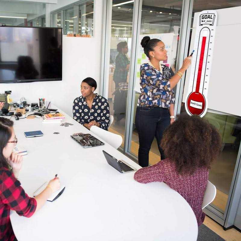 Fundraising Thermometer Chart Goal Tracker Dry Erase Goal Setting Wall Mounted Thermometer - Image 5