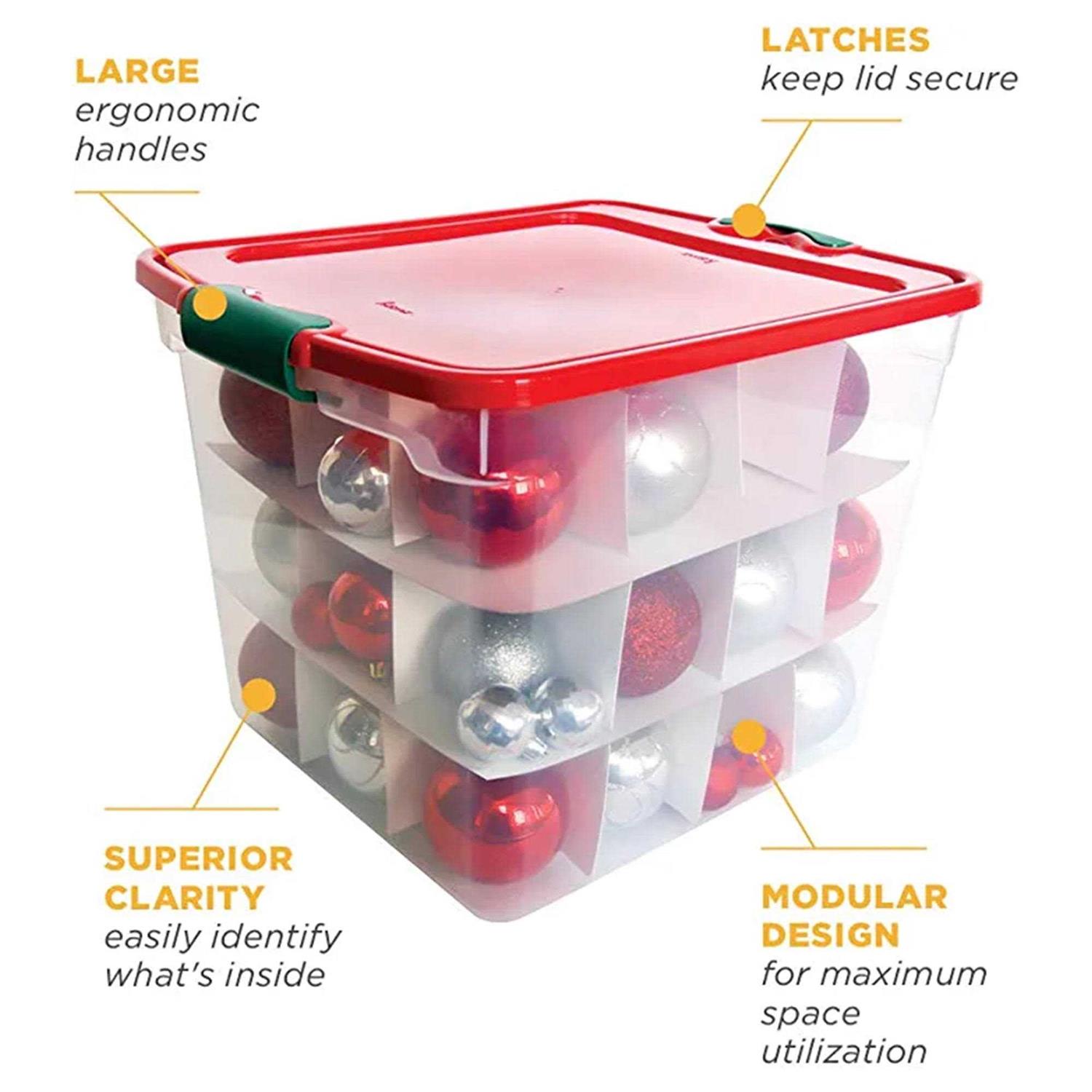 HOMZ 31 Quart Holiday Clear Plastic Storage Container - Image 4