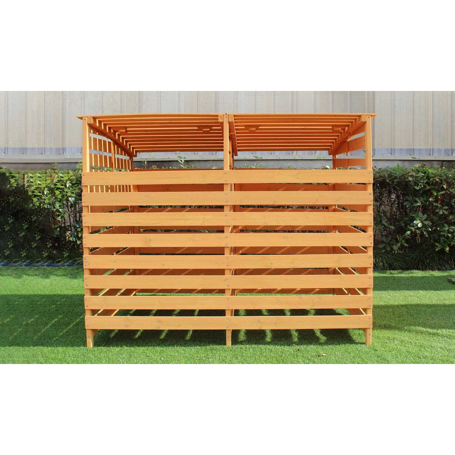 Hanover Outdoor 4.9 ft. x 4 ft. Wooden Trash Bin and Recyclables Storage Shed HANWS - Image 2