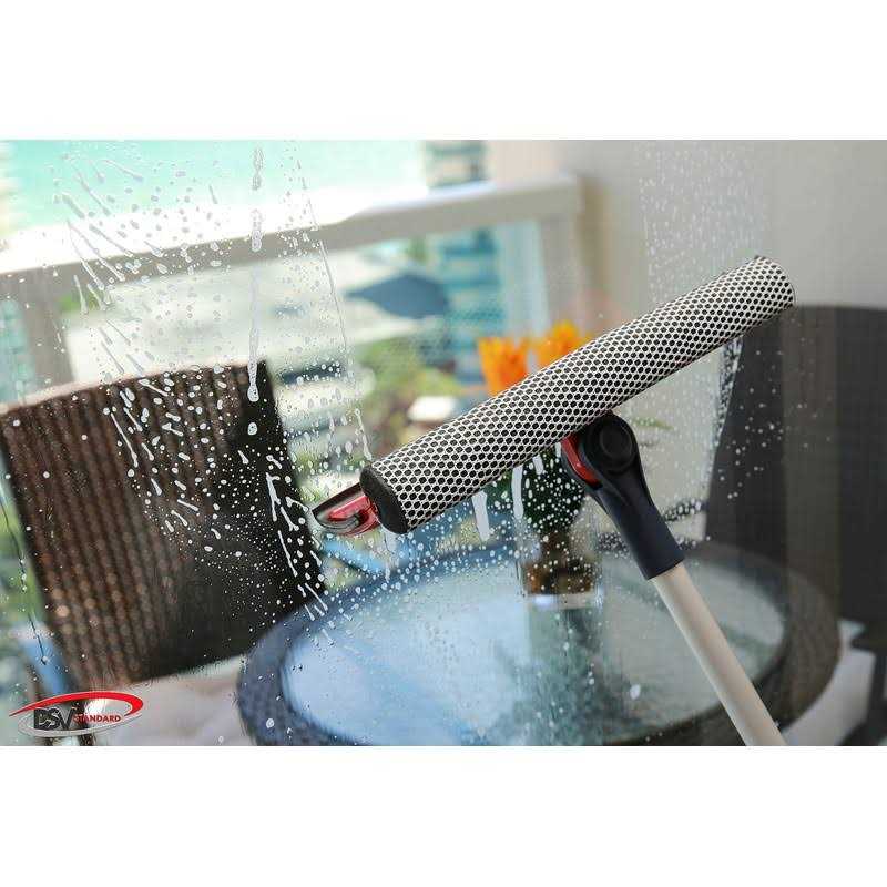 Dsv Standard Professional Window Squeegee 2-in-1 Window Cleaner Sponge and Soft Rubber Strip with Telescopic Extension Pole 20 - Image 2