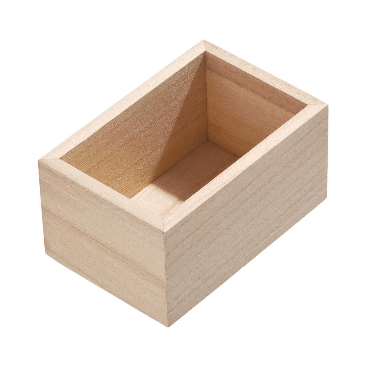 iDesign Ecowood Natural Paulownia Wood Drawer Organizer Bin - Image 2