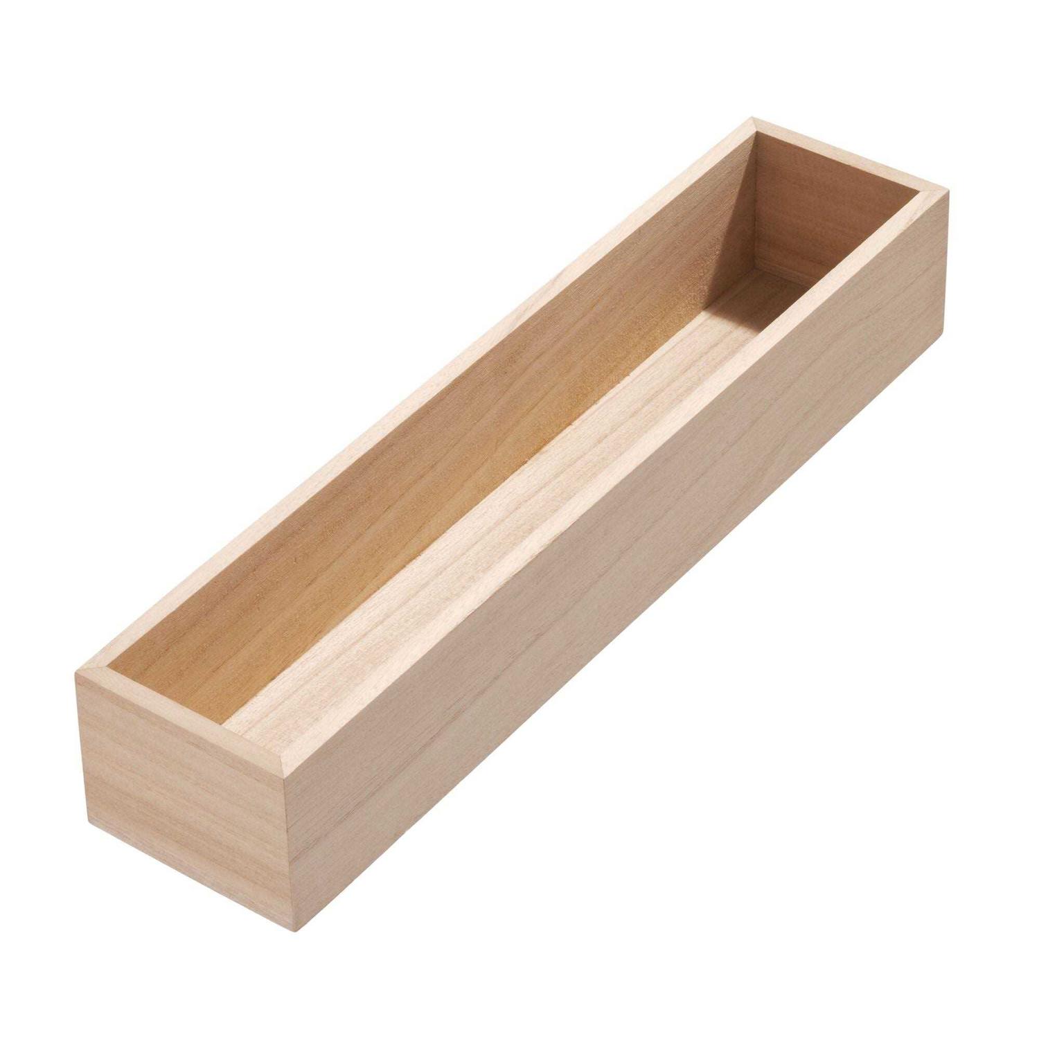 iDesign Ecowood Natural Paulownia Wood Drawer Organizer Bin - Image 5