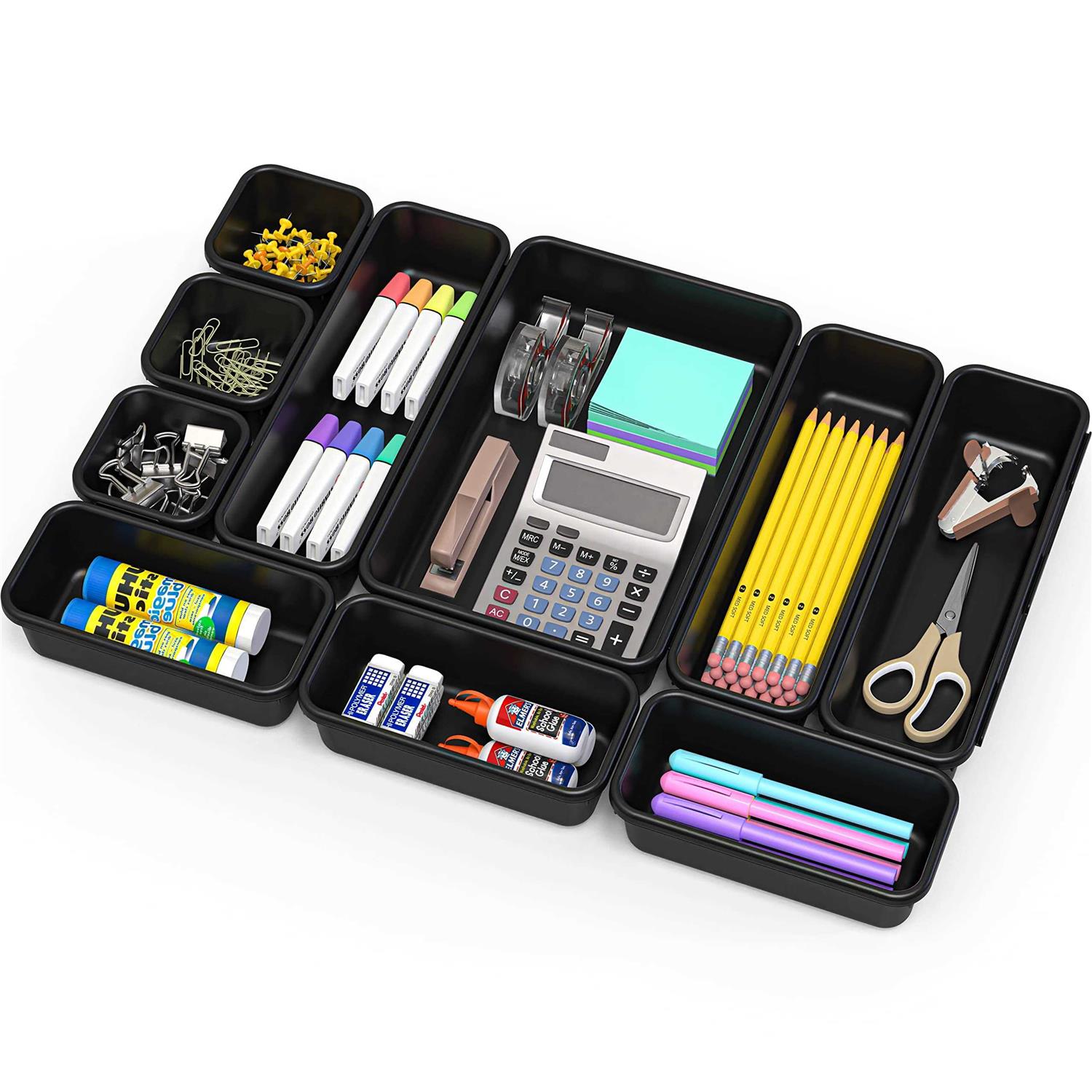 Simple Houseware Black Desk Drawer Organizer