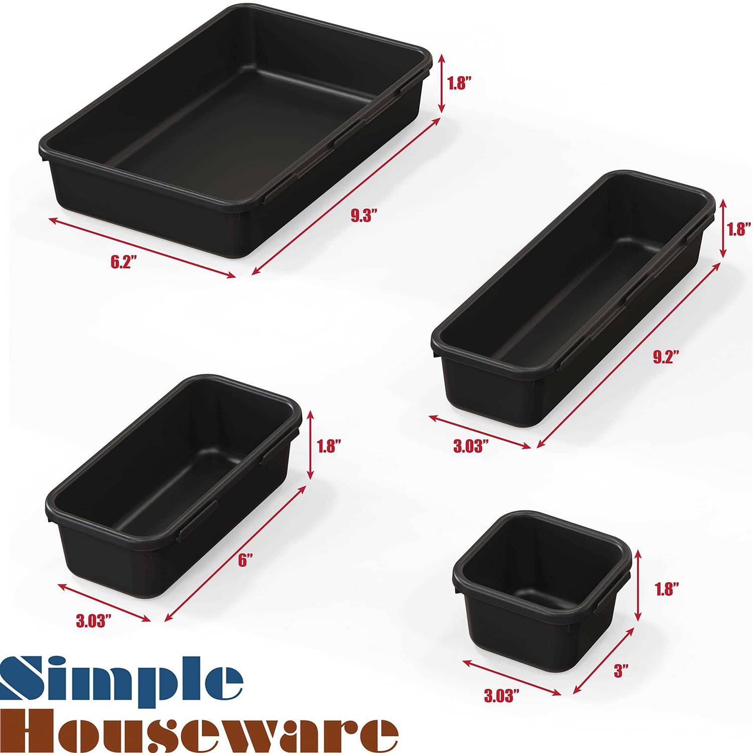 Simple Houseware Black Desk Drawer Organizer - Image 3
