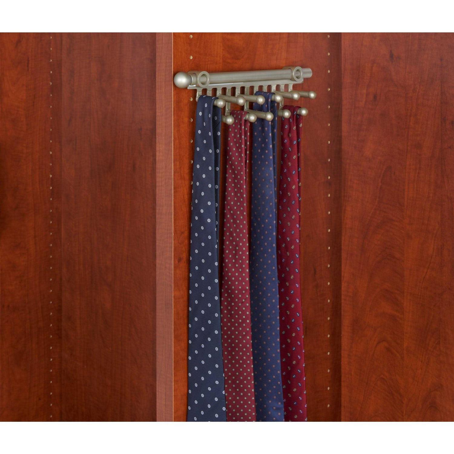 Rev-A-Shelf 12 Pull Out Tie/Scarf Closet Organizer Rack Satin Nickle - Image 2