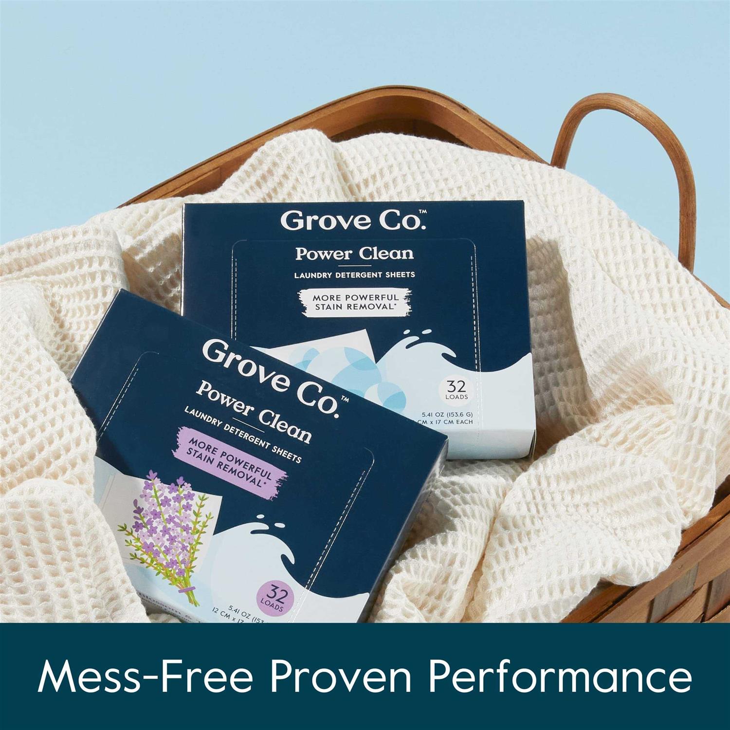 Grove Co. Laundry Detergent Sheets Power Clean Dissolving Washer Sheets Tough Stain Remover - Image 3