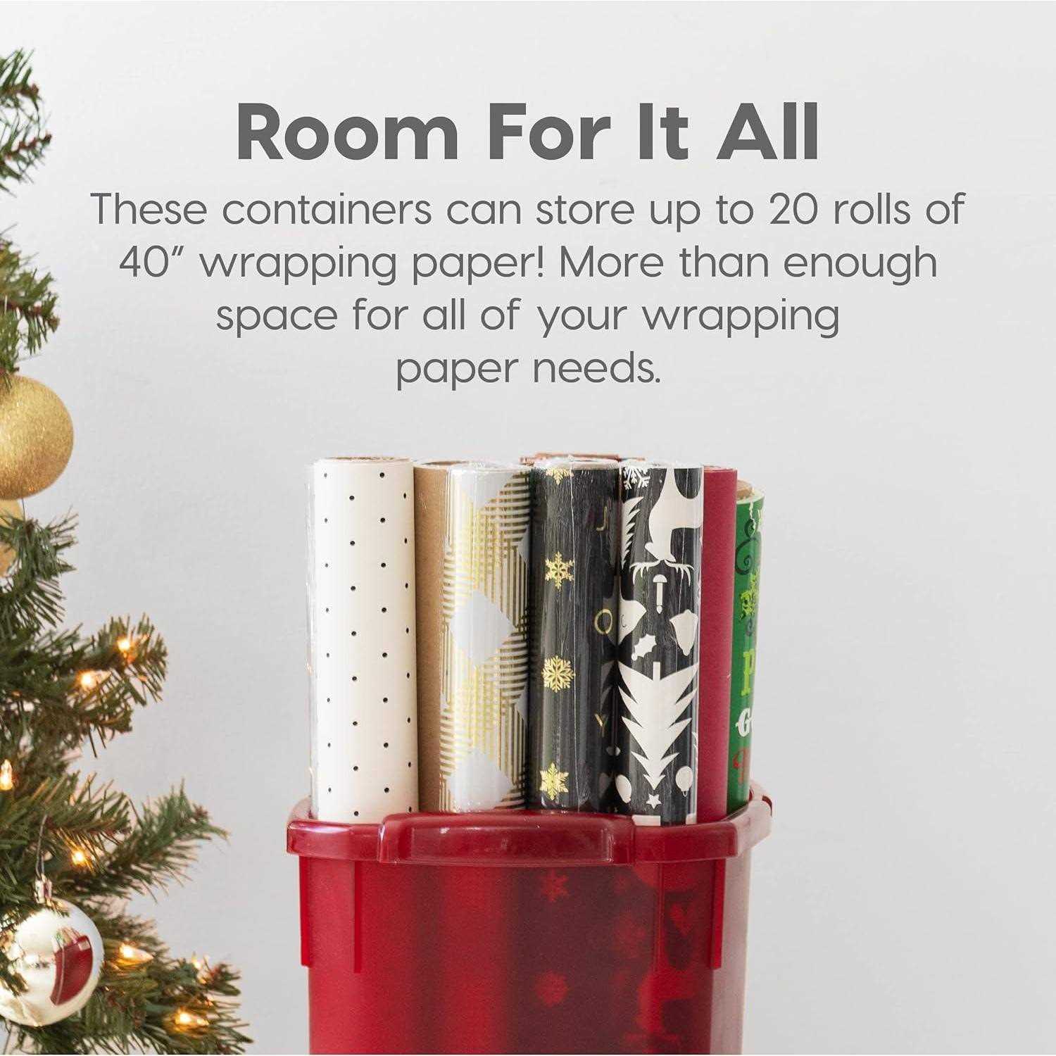 IRIS USA 40 20 Rolls Wrapping Paper Storage Box Container - Image 2
