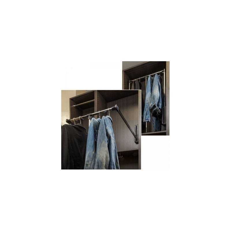 Hardware Resources 1532 Chrome and Black 33 inch - 48 inch Expanding Wardrobe Lift