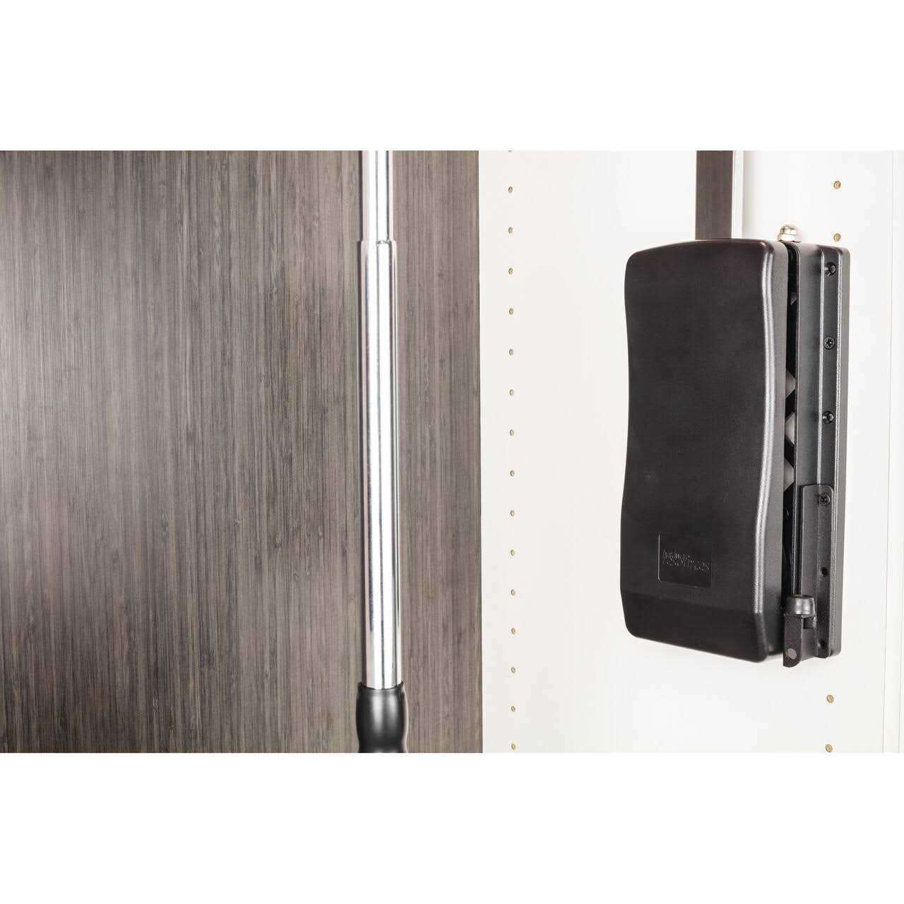 Hardware Resources 1532 Chrome and Black 33 inch - 48 inch Expanding Wardrobe Lift - Image 2