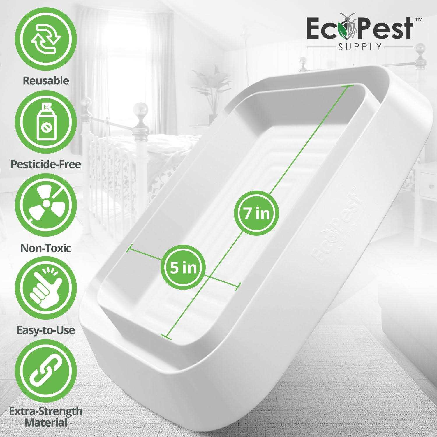 ECOPEST Bed Bug Interceptors – 4 Pack Bed Bug Blocker Interceptor Traps - Image 3