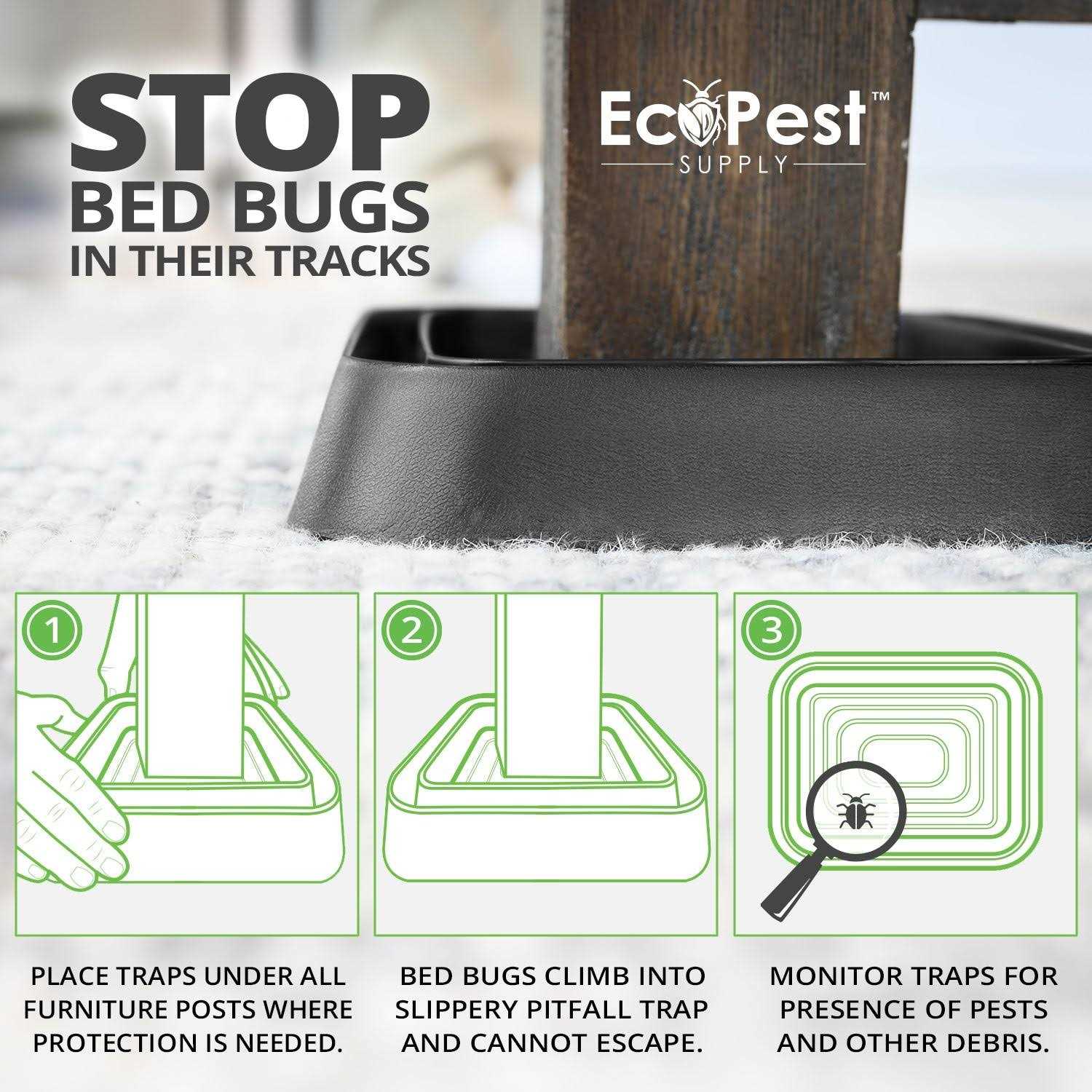 ECOPEST Bed Bug Interceptors – 4 Pack Bed Bug Blocker Interceptor Traps - Image 5