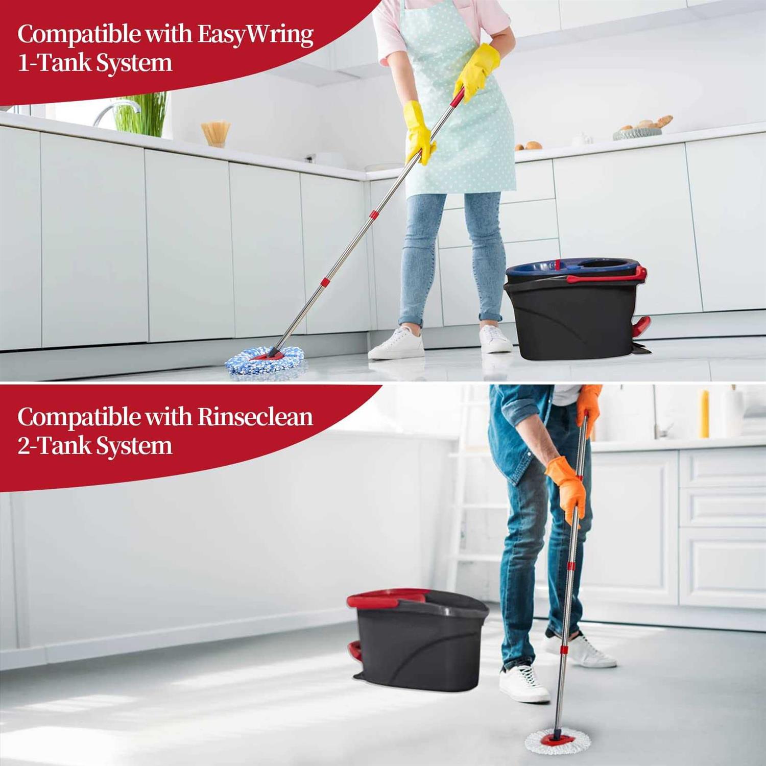 Mop Replacement Handle Stainless Steel Mop/Broom/Brush Replace Handle Compatible with O Cedar Spin Mop Head Refills - Image 3