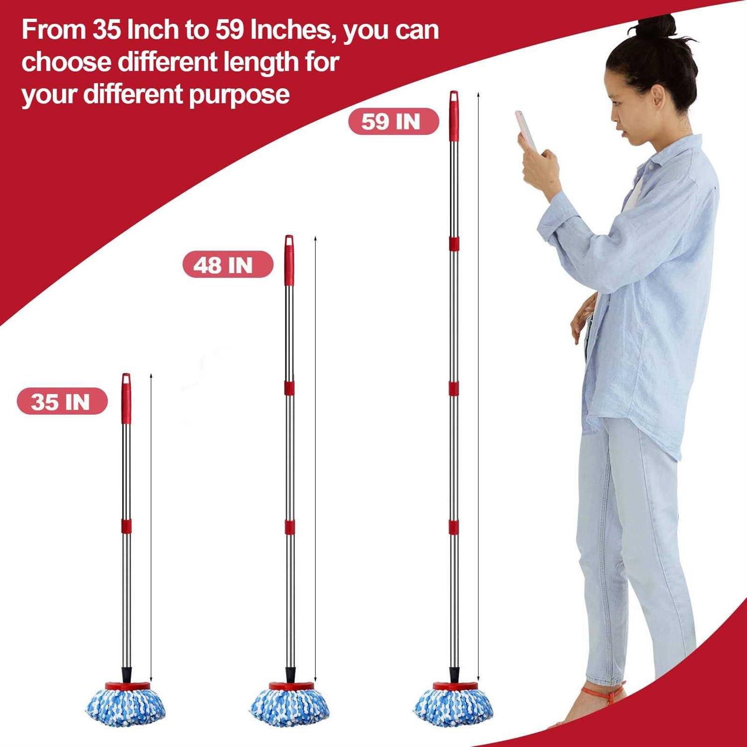 Mop Replacement Handle Stainless Steel Mop/Broom/Brush Replace Handle Compatible with O Cedar Spin Mop Head Refills - Image 5